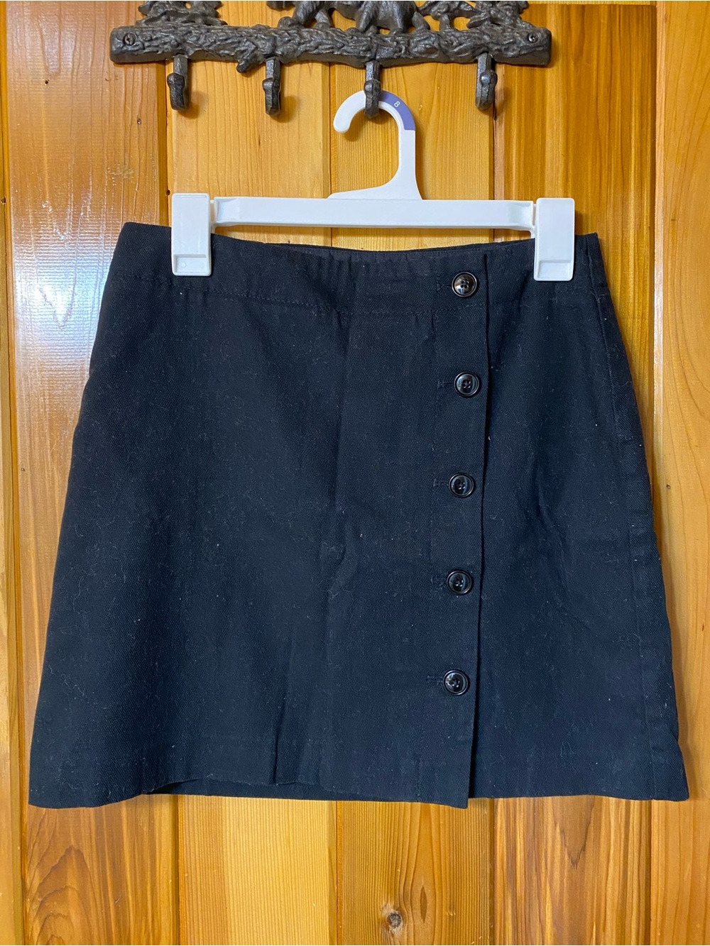 Tommy Hilfiger Black Mini Skirt with Side Buttons
